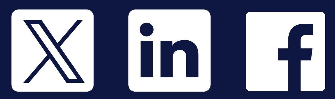 Social media icons - X, LinkedIn, Facebook